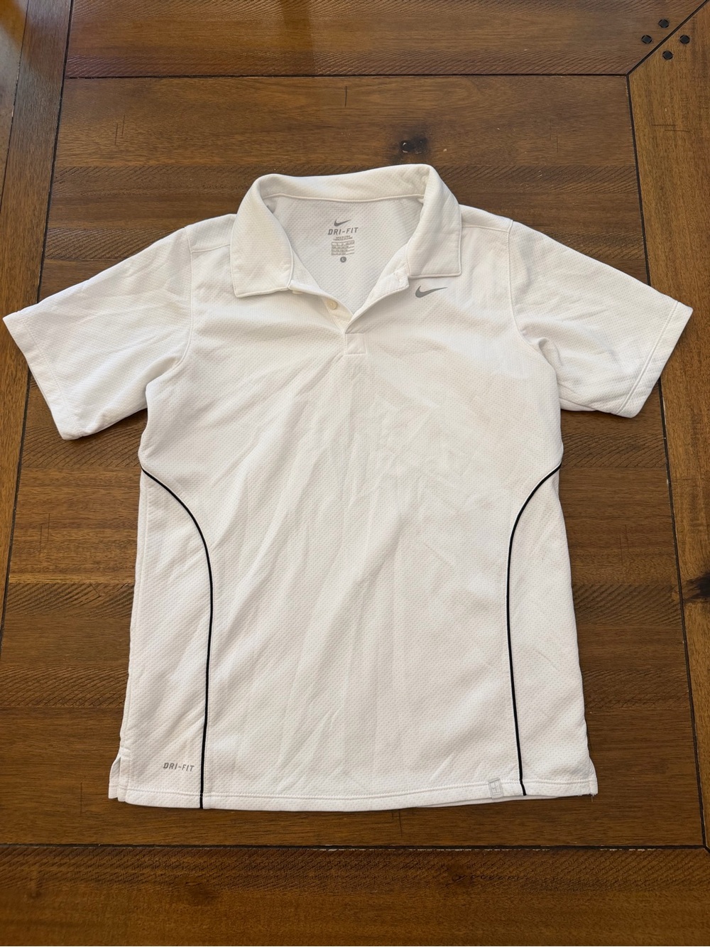 Ladies Nike Dri-fit Athletic polo White Tennis Golf shirt Large US 14/16
